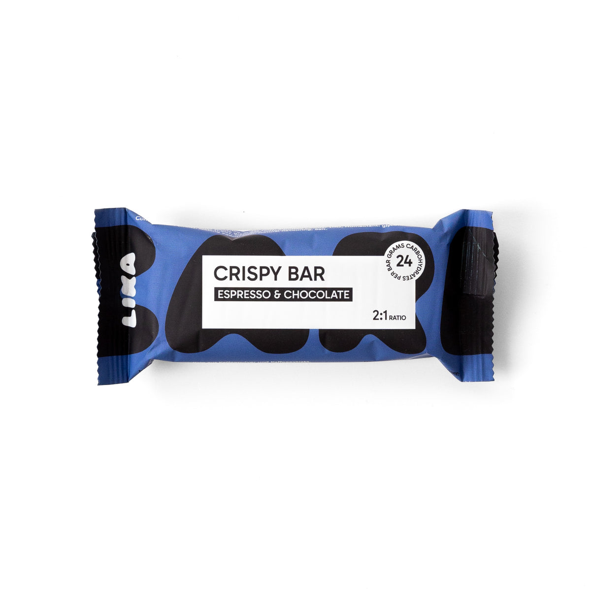 Espresso & Chocolate Einzelriegel: LIKA CRISPY BAR Espresso & Chocolate, Energieriegel mit 24g Kohlenhydraten im 2:1 Verhältnis